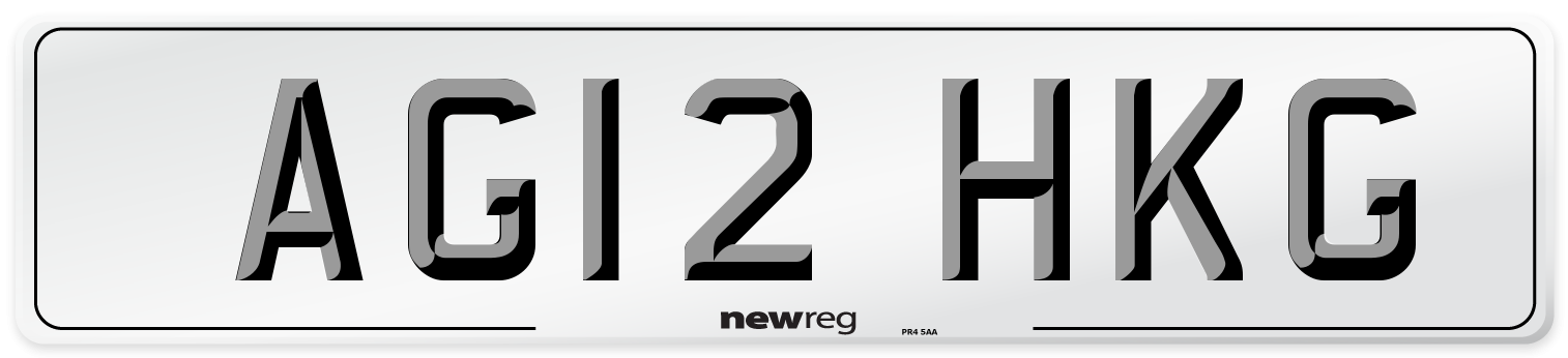 AG12 HKG Number Plate from New Reg